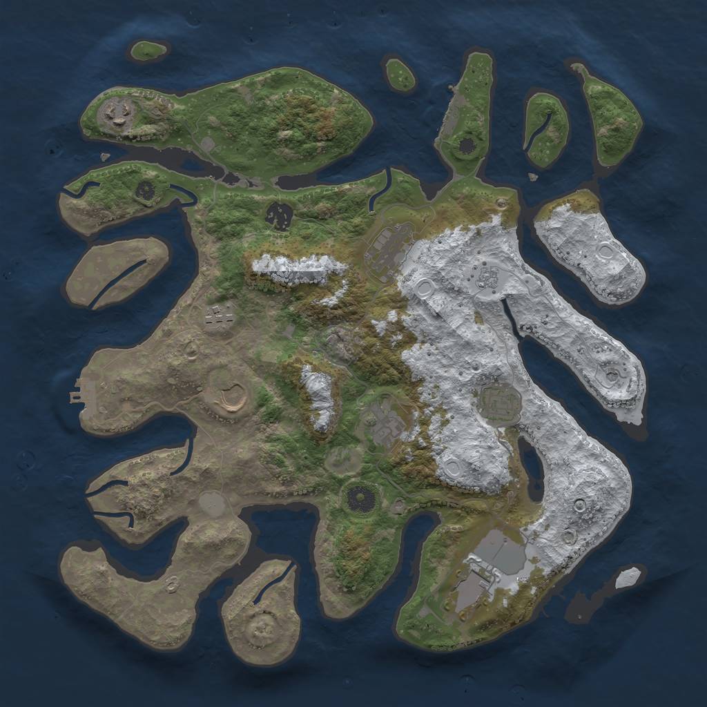 Rust Map: Procedural Map, Size: 3800, Seed: 2460296, 17 Monuments