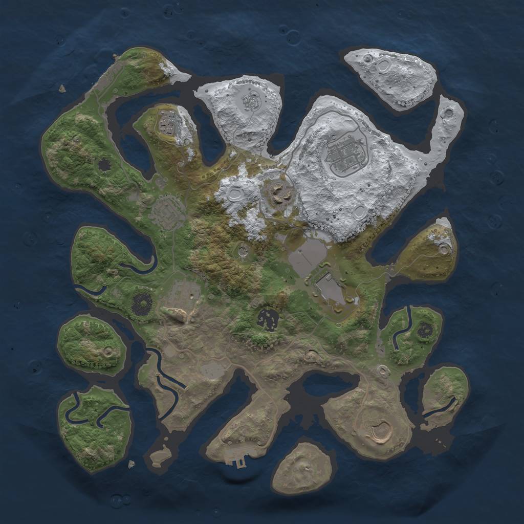 Rust Map: Procedural Map, Size: 3500, Seed: 242888, 17 Monuments