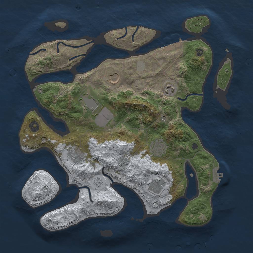 Rust Map: Procedural Map, Size: 3500, Seed: 5436810, 16 Monuments