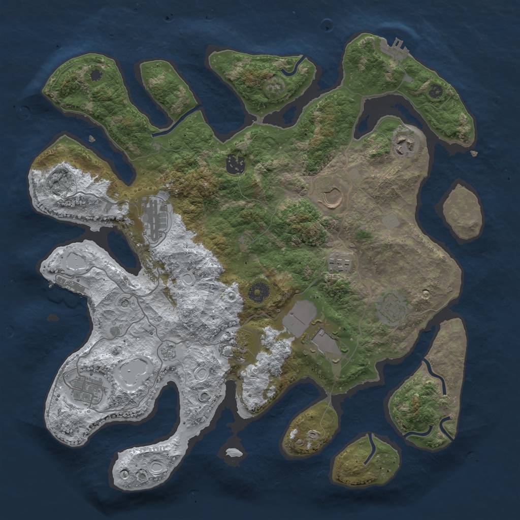 Rust Map: Procedural Map, Size: 3800, Seed: 242895, 18 Monuments