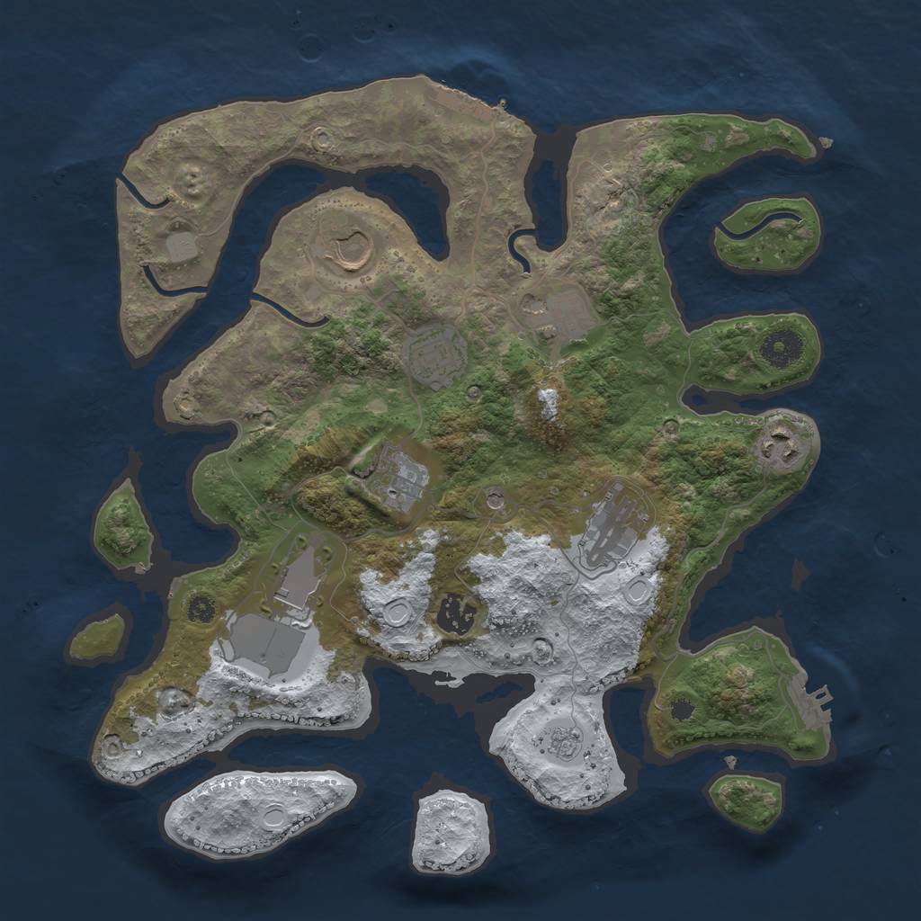 Rust Map: Procedural Map, Size: 3500, Seed: 313737, 17 Monuments