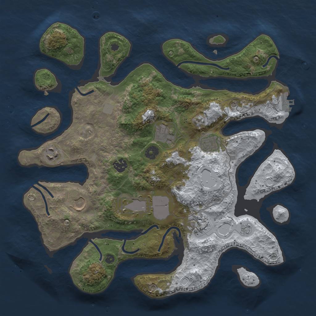 Rust Map: Procedural Map, Size: 3500, Seed: 1080501, 15 Monuments