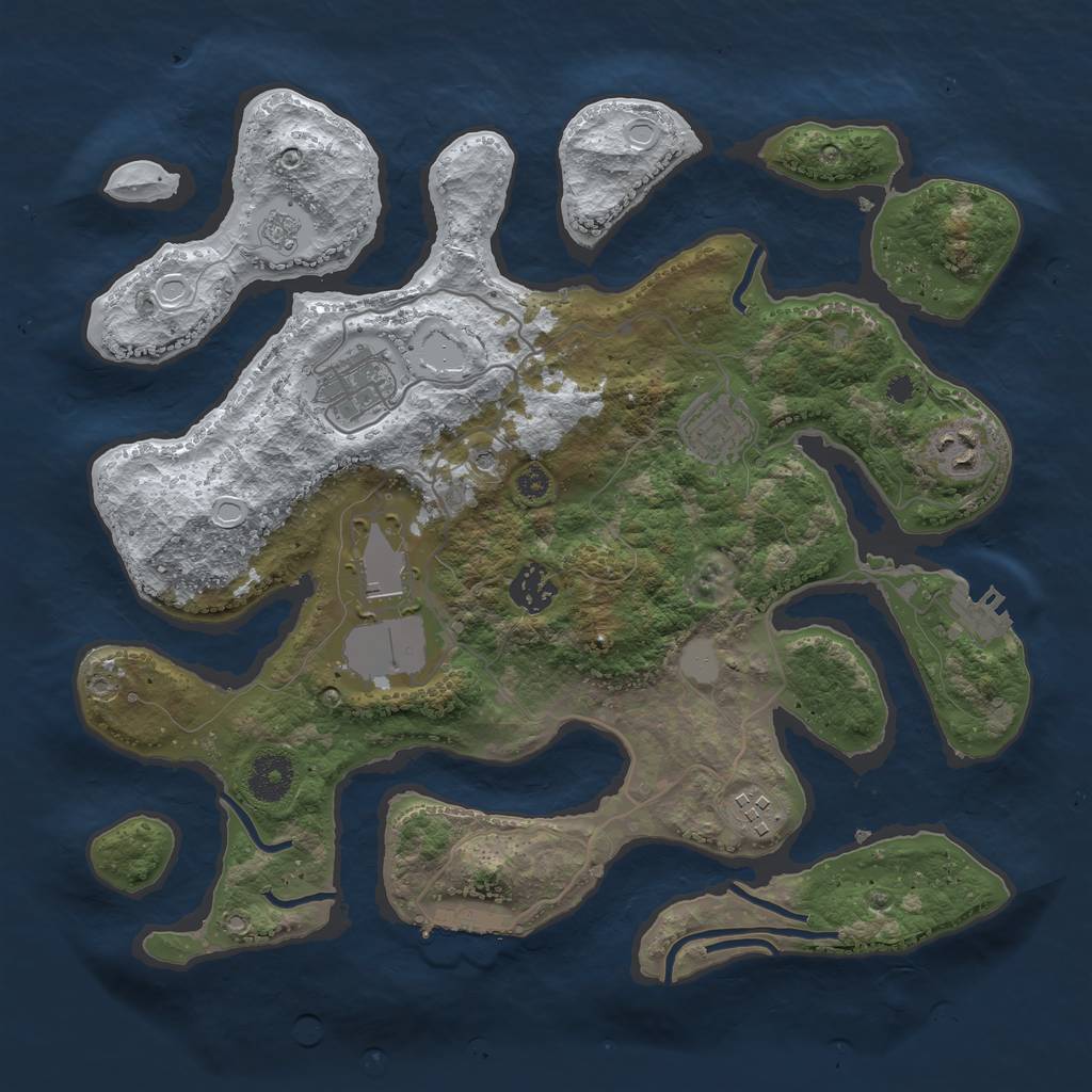 Rust Map: Procedural Map, Size: 3500, Seed: 6036587, 15 Monuments