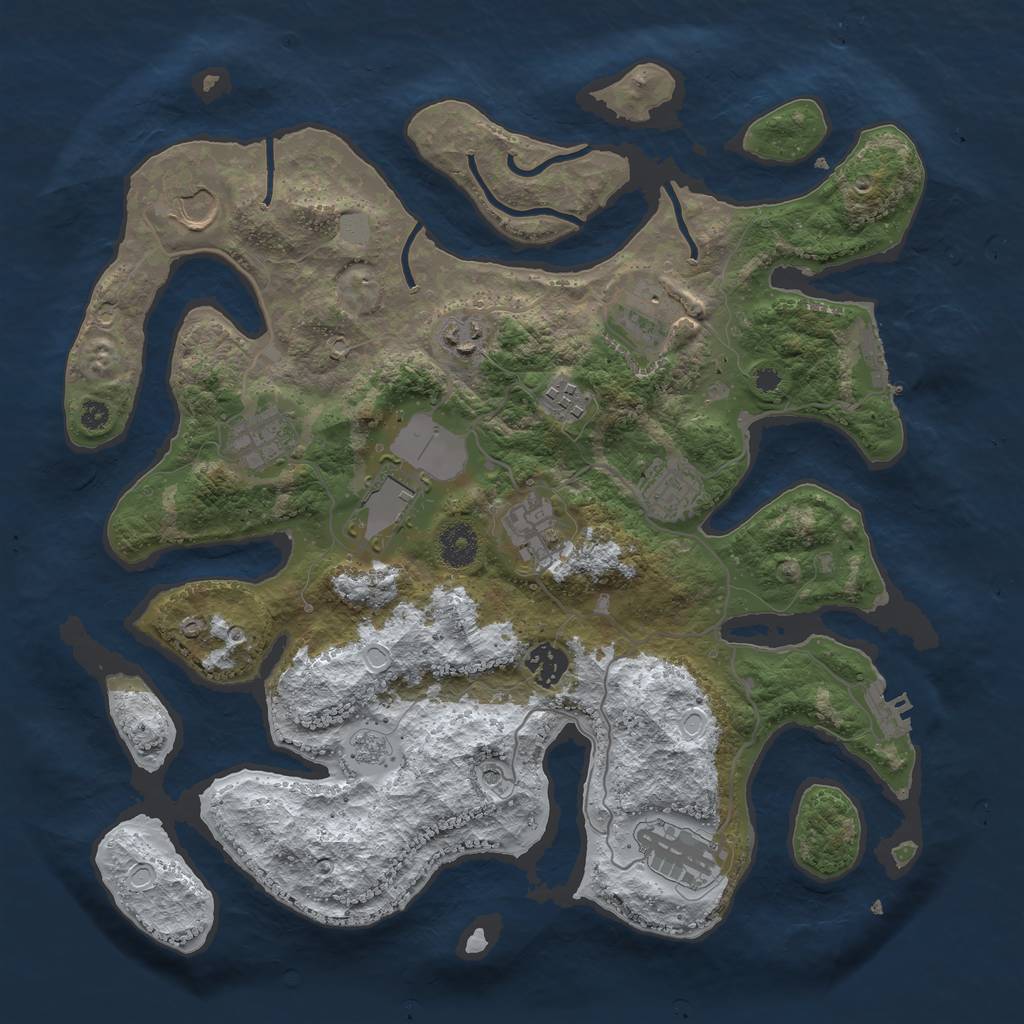 Rust Map: Procedural Map, Size: 3700, Seed: 6008317, 19 Monuments