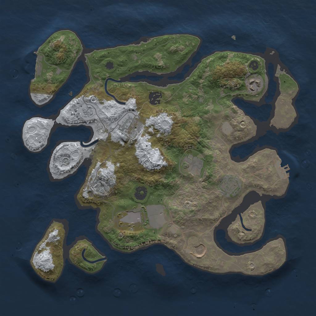 Rust Map: Procedural Map, Size: 3500, Seed: 2825810, 16 Monuments