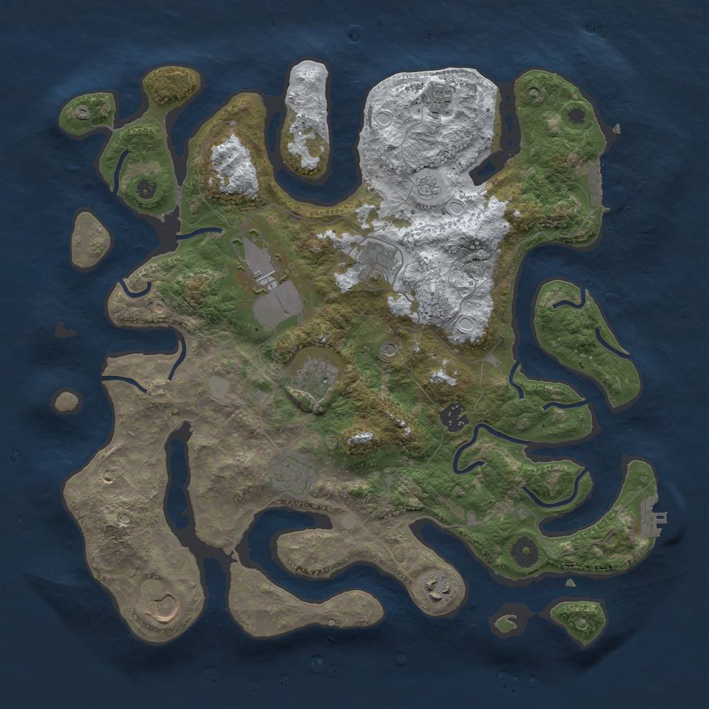 Rust Map: Procedural Map, Size: 3800, Seed: 4523702, 17 Monuments