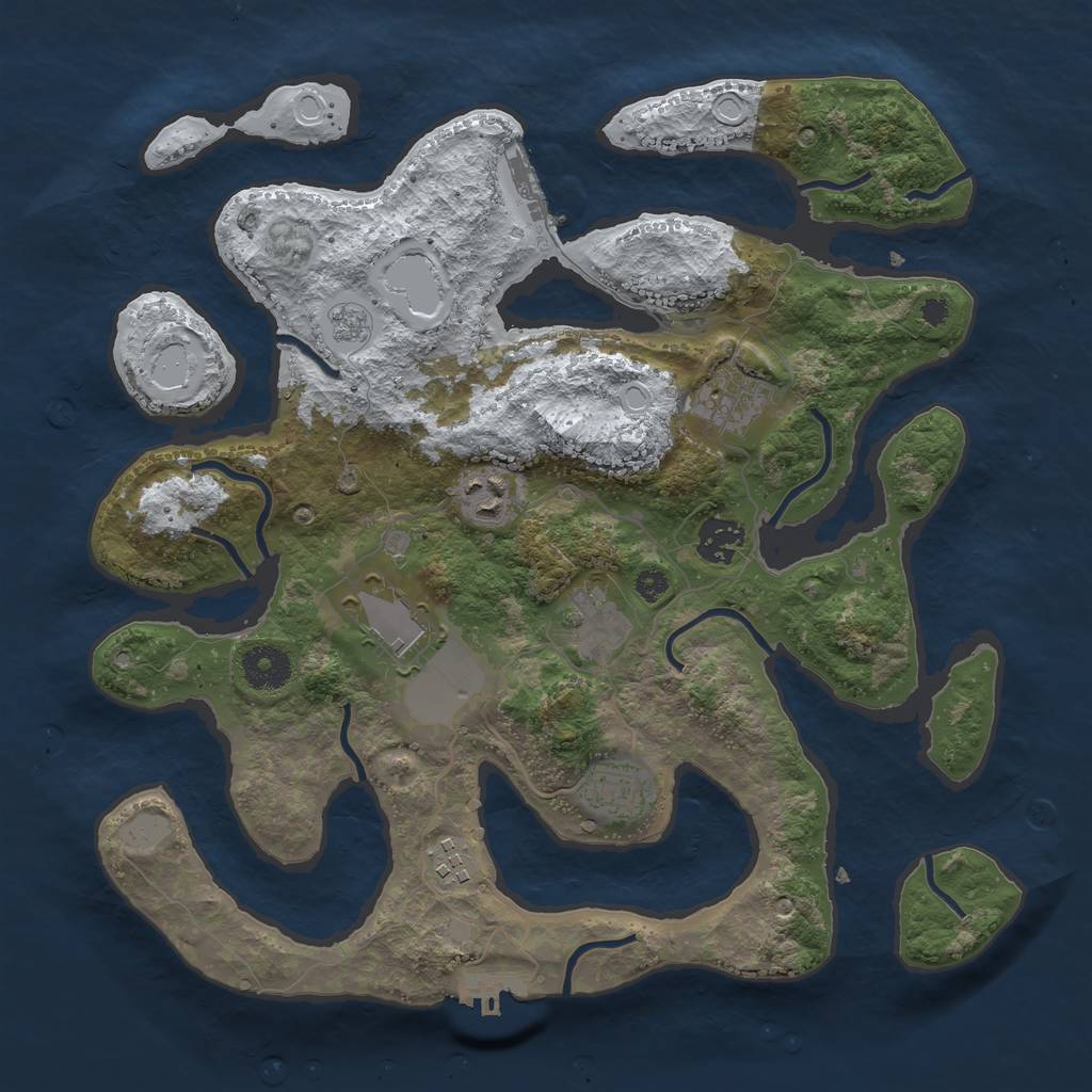 Rust Map: Procedural Map, Size: 3500, Seed: 2882259, 15 Monuments