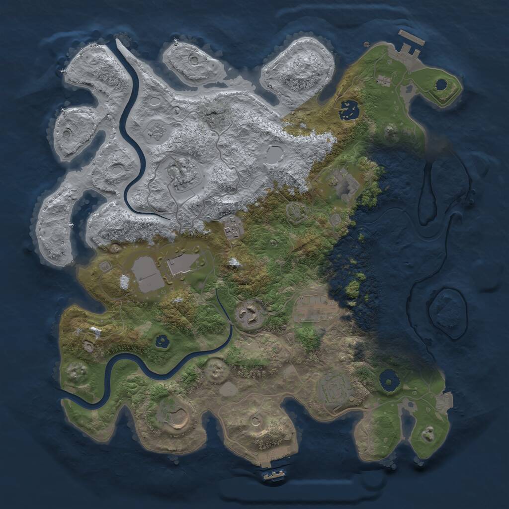 Rust Map: Procedural Map, Size: 3700, Seed: 4350030, 15 Monuments
