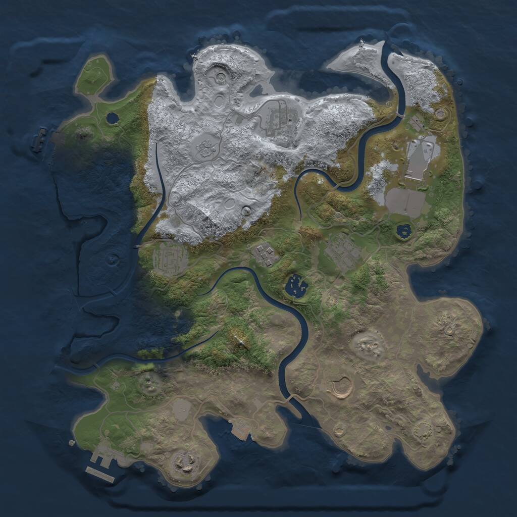 Rust Map: Procedural Map, Size: 3500, Seed: 1427806, 14 Monuments