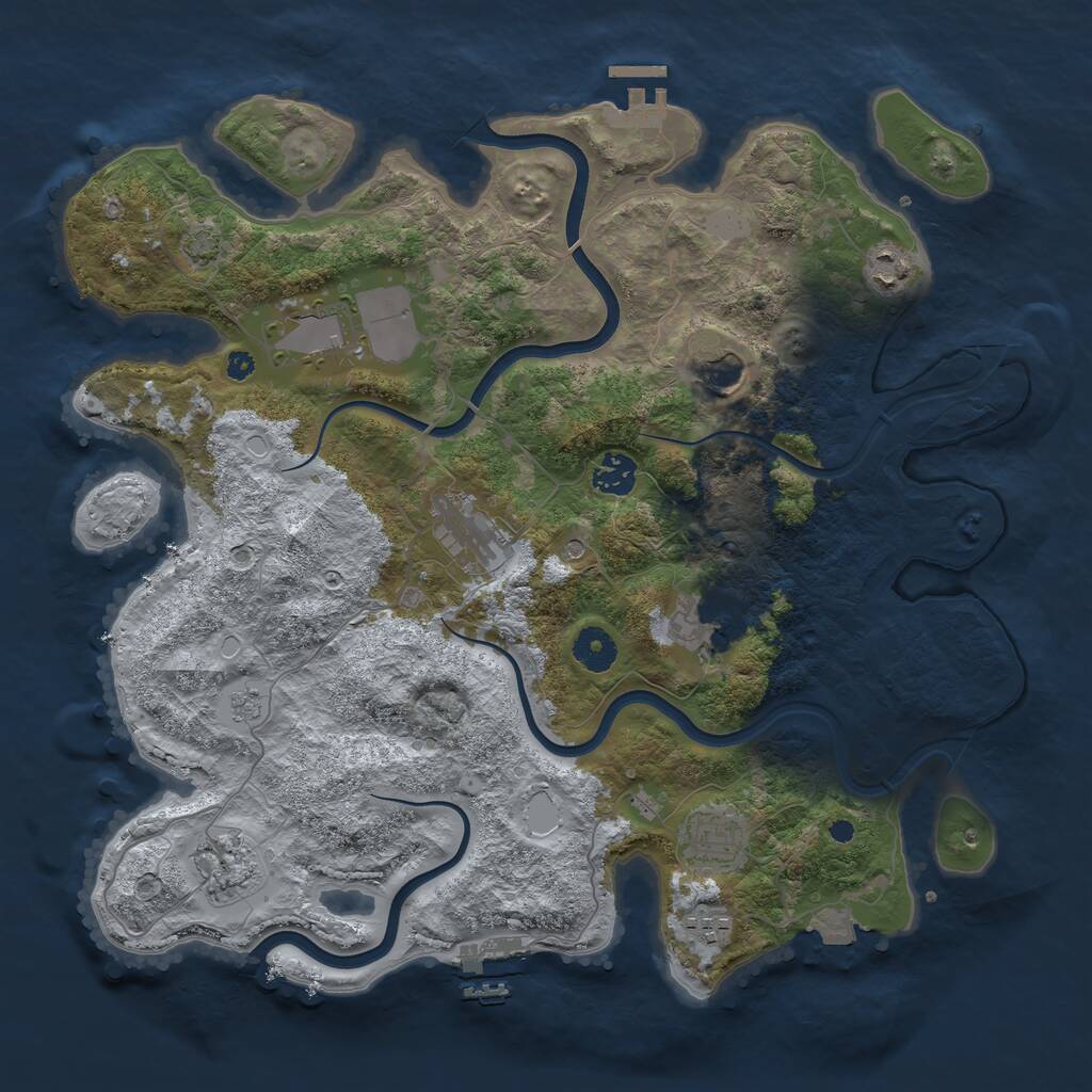 Rust Map: Procedural Map, Size: 3800, Seed: 5508914, 15 Monuments