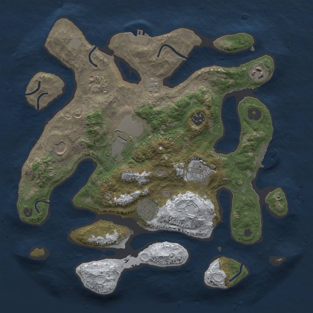 Rust Map: Procedural Map, Size: 3500, Seed: 2083097, 16 Monuments