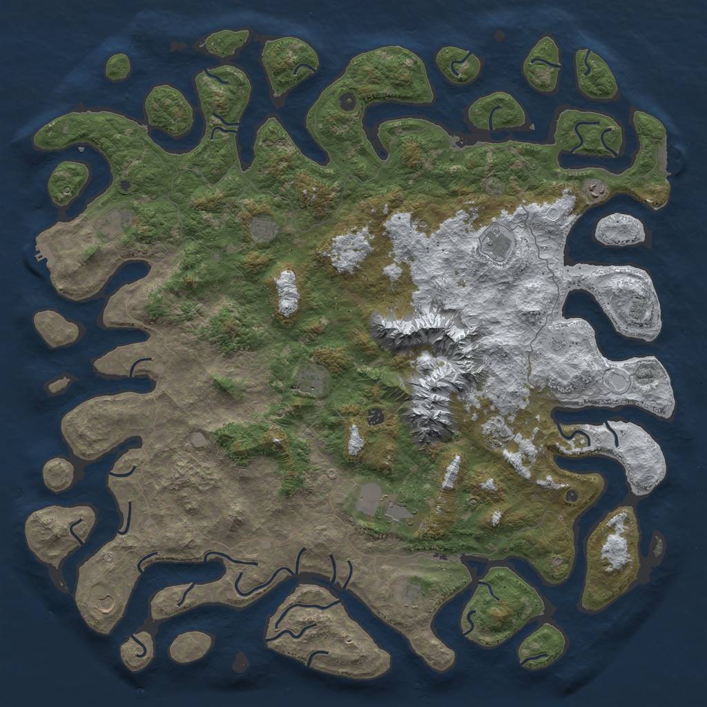 Rust Map: Procedural Map, Size: 6000, Seed: 1717386811, 20 Monuments