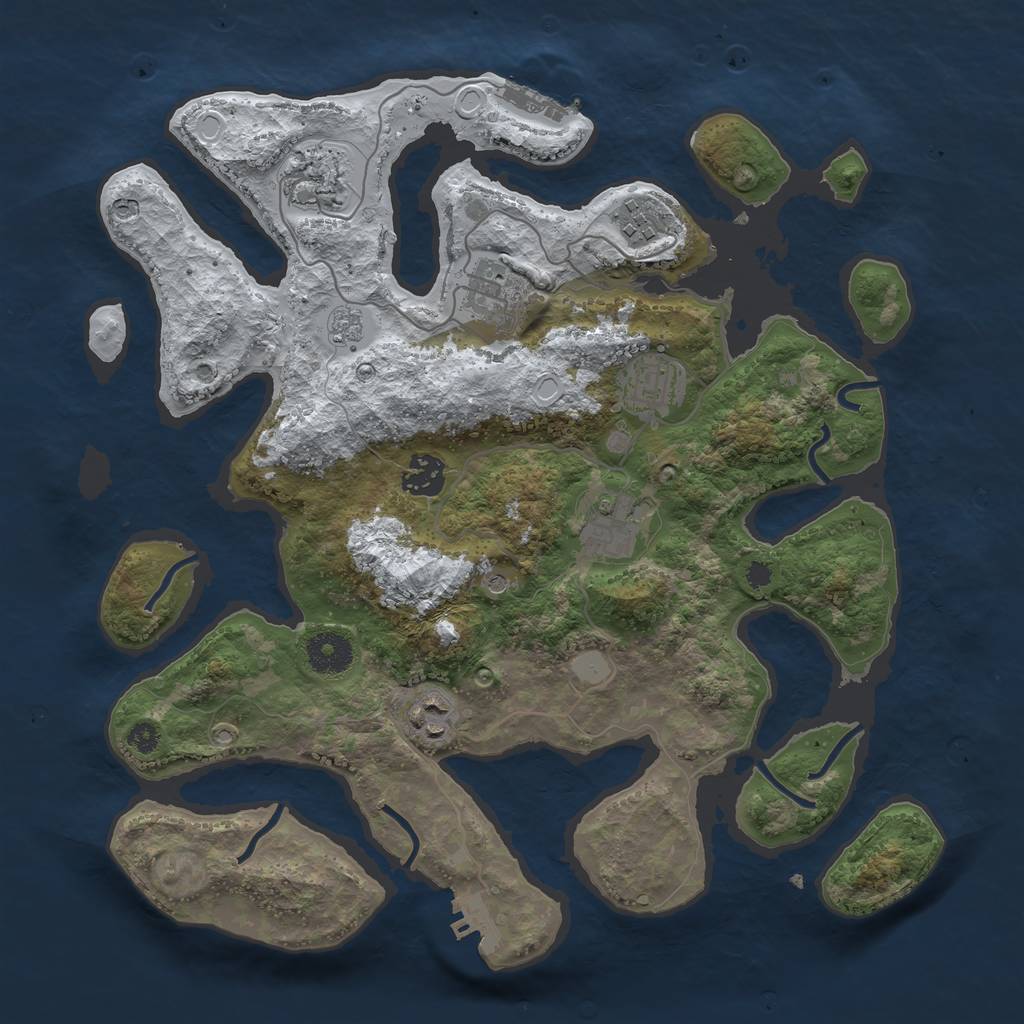 Rust Map: Procedural Map, Size: 3500, Seed: 1603561, 16 Monuments