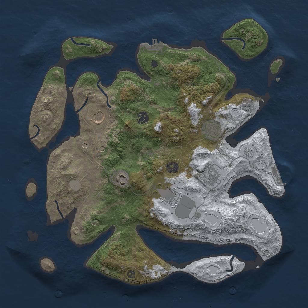 Rust Map: Procedural Map, Size: 3700, Seed: 4727528, 16 Monuments
