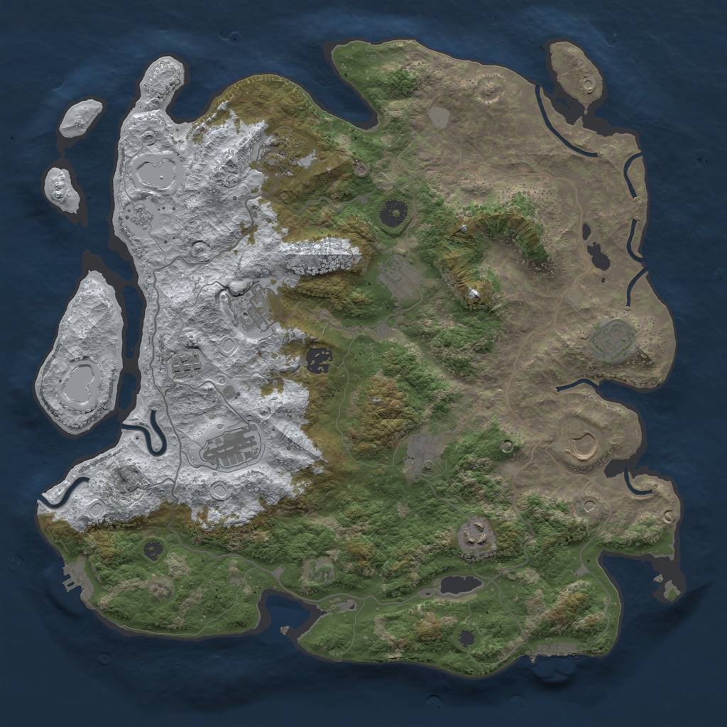 Rust Map: Procedural Map, Size: 4000, Seed: 1086317236, 19 Monuments