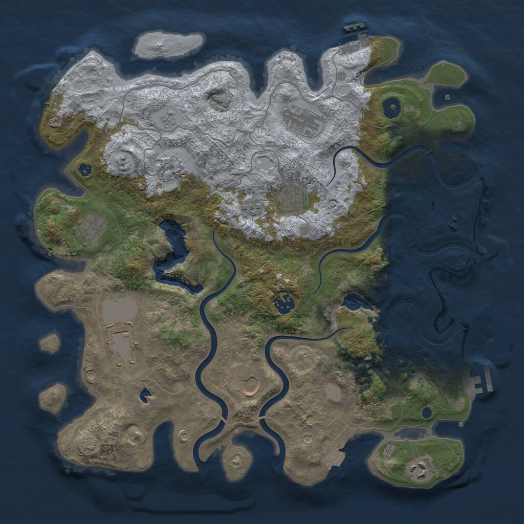 Rust Map: Procedural Map, Size: 4000, Seed: 3650909, 15 Monuments
