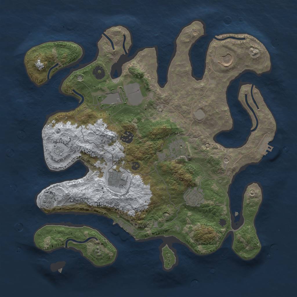 Rust Map: Procedural Map, Size: 3500, Seed: 3497734, 16 Monuments