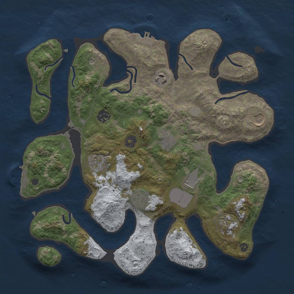 Rust Map: Procedural Map, Size: 3500, Seed: 134967, 17 Monuments