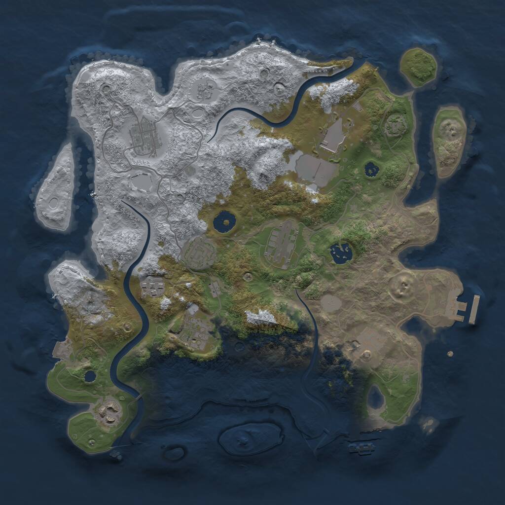 Rust Map: Procedural Map, Size: 3500, Seed: 6463211, 15 Monuments