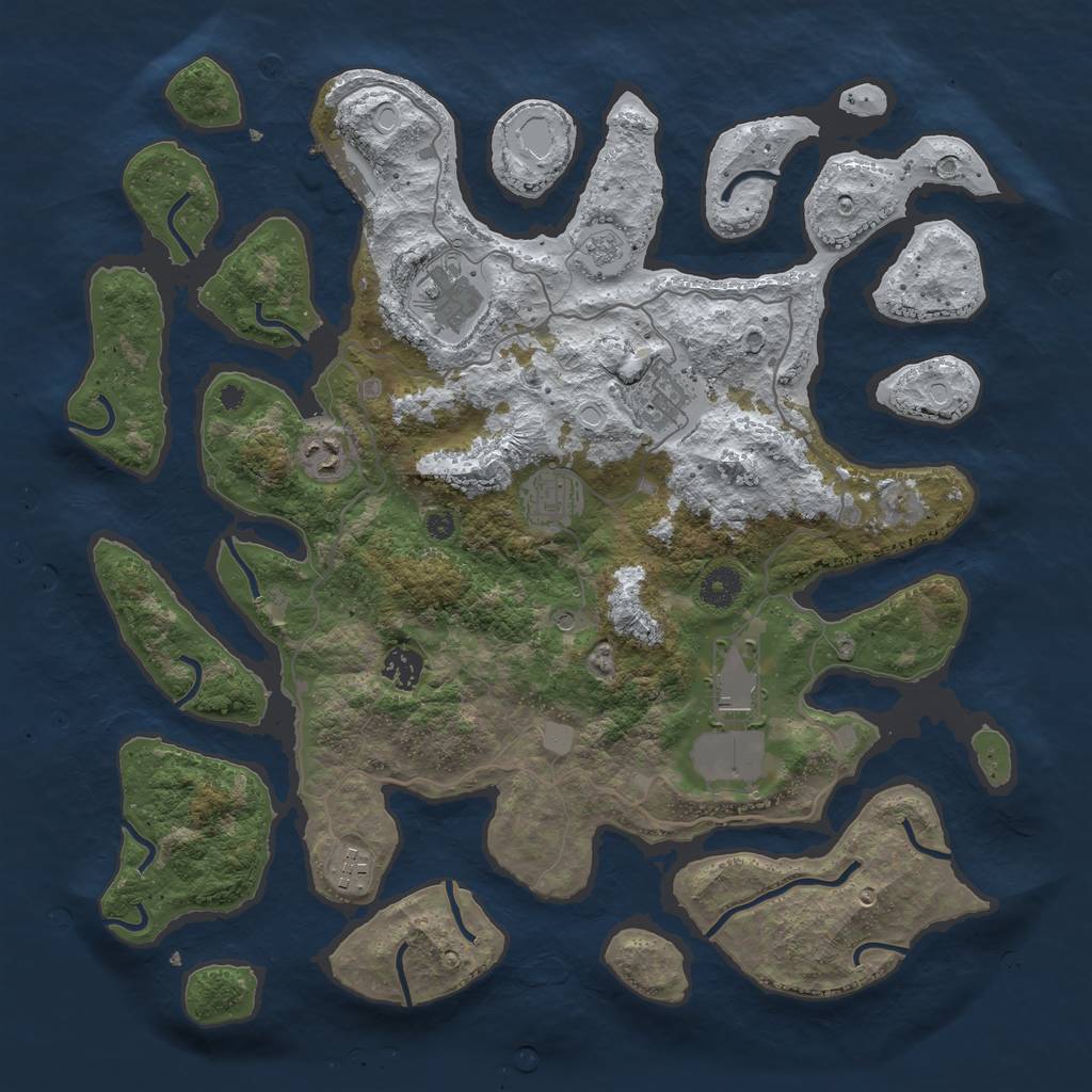 Rust Map: Procedural Map, Size: 4000, Seed: 56464564, 15 Monuments