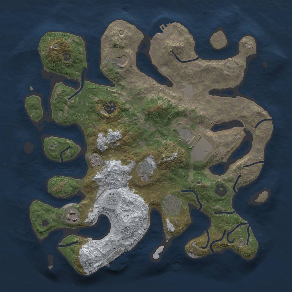 Rust Map: Procedural Map, Size: 3500, Seed: 1924333, 15 Monuments