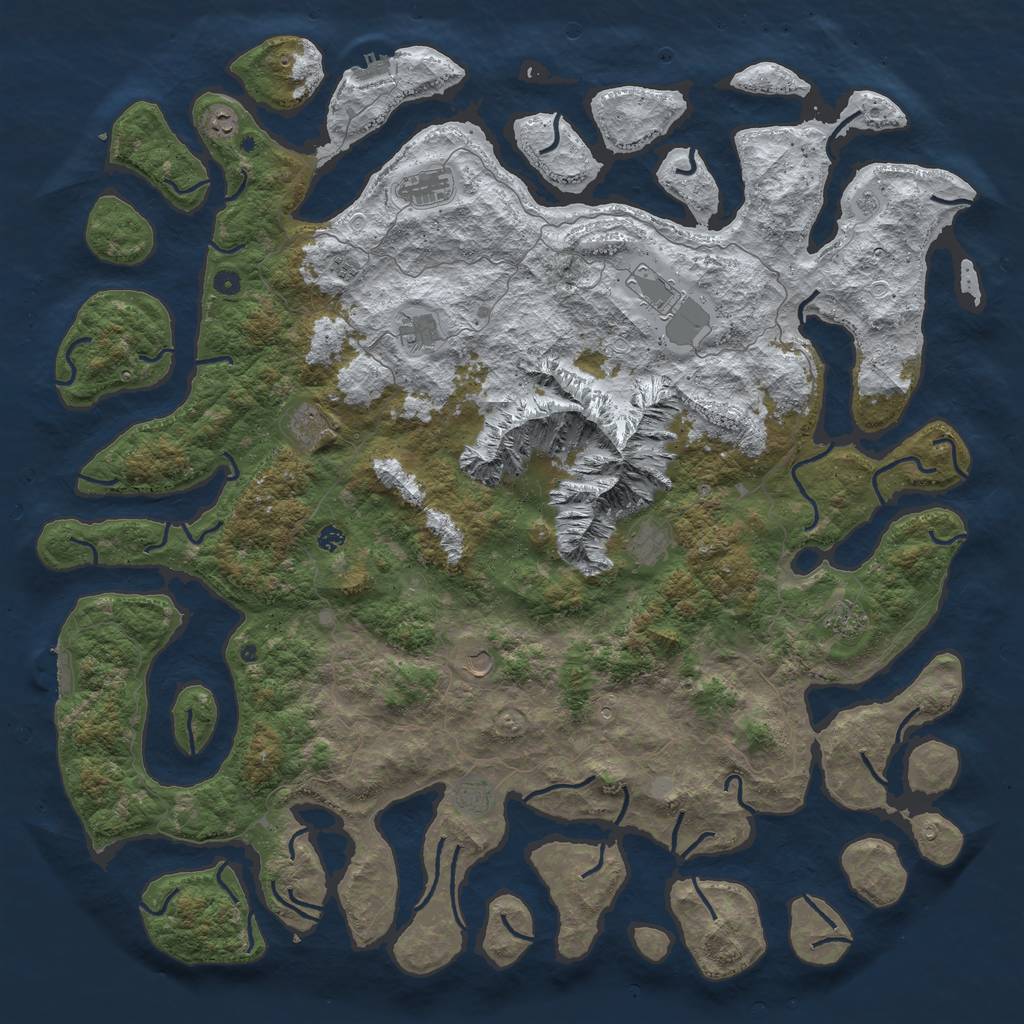 Rust Map: Procedural Map, Size: 6000, Seed: 114015065, 20 Monuments