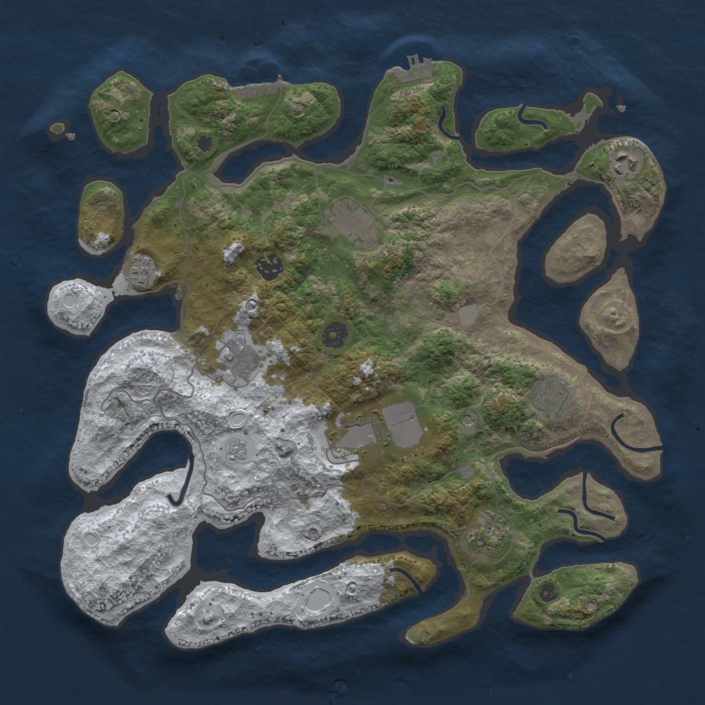 Rust Map: Procedural Map, Size: 4000, Seed: 900433, 17 Monuments