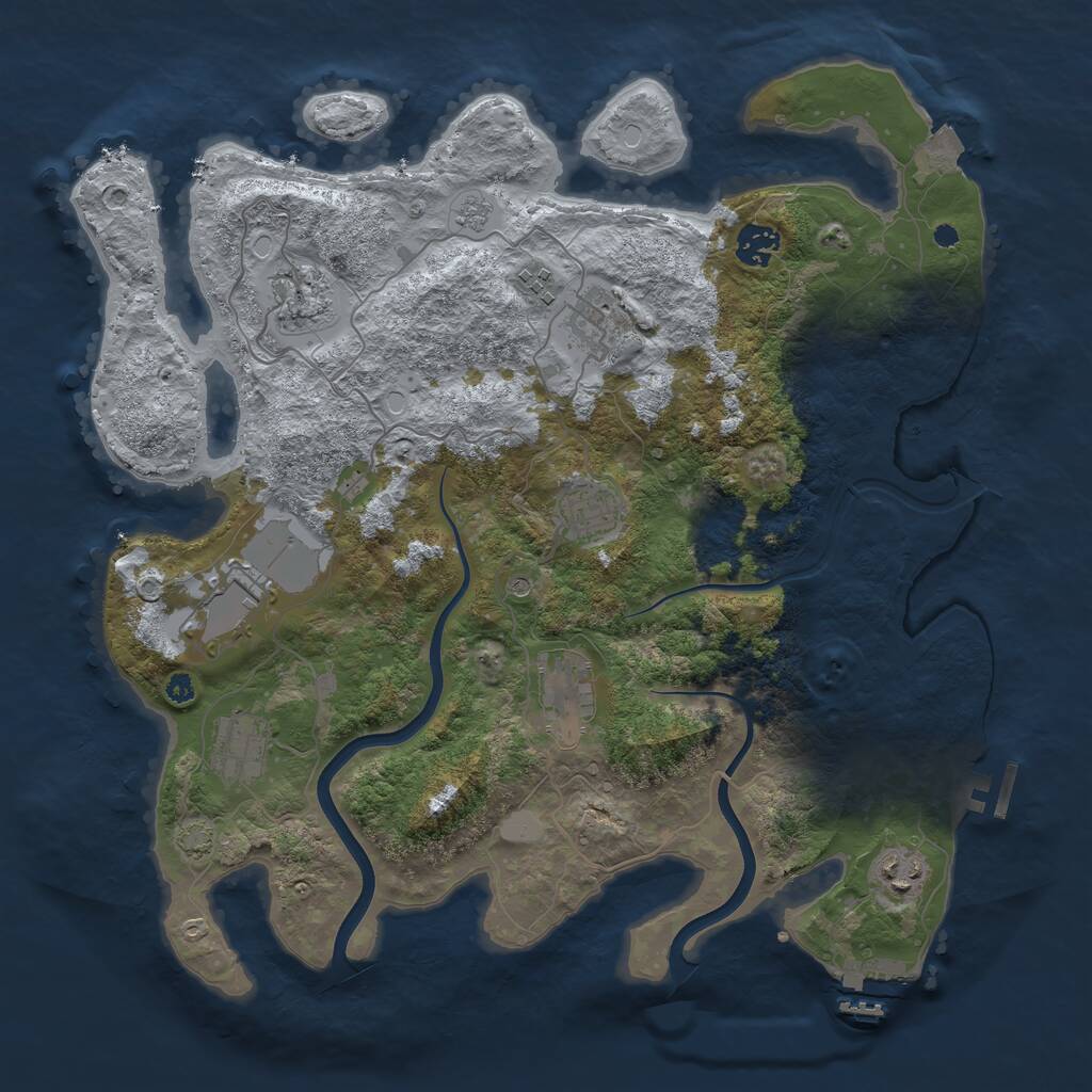 Rust Map: Procedural Map, Size: 3800, Seed: 6452580, 15 Monuments