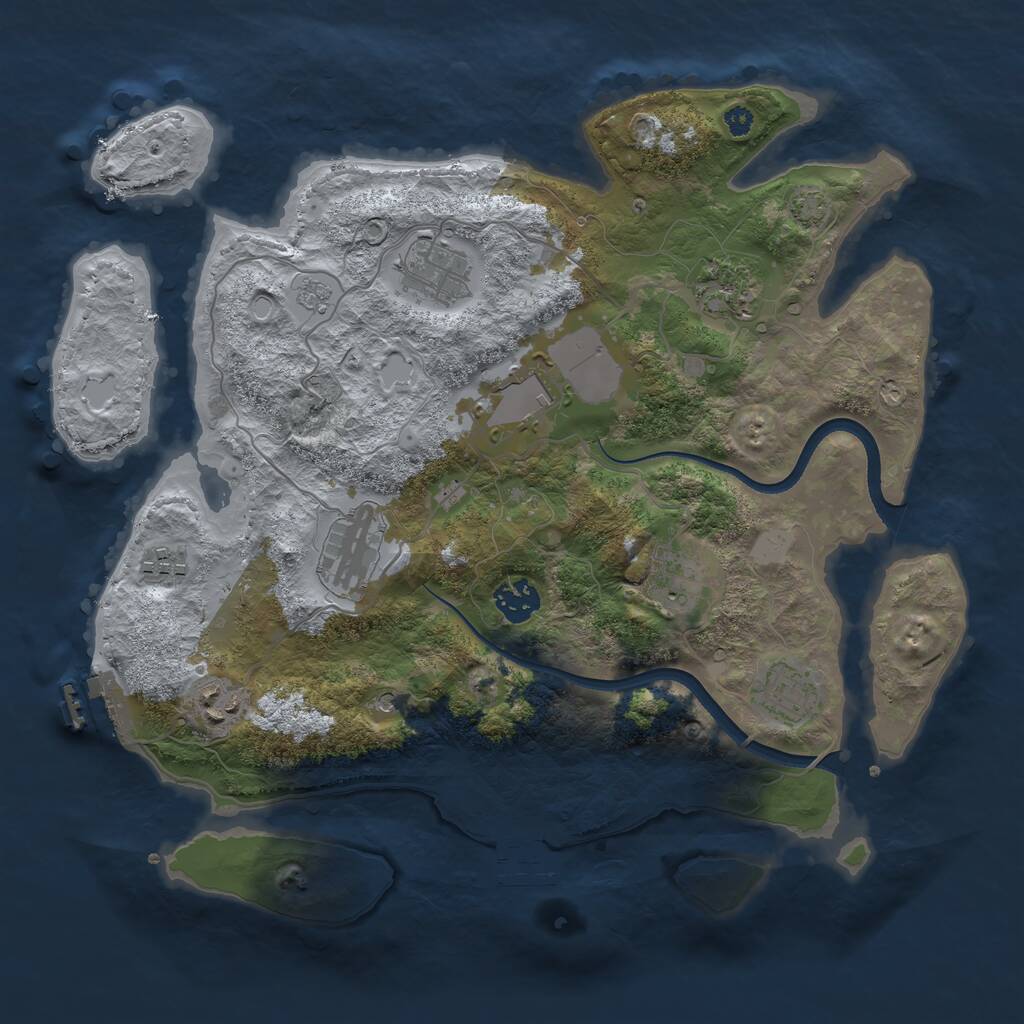 Rust Map: Procedural Map, Size: 3550, Seed: 460807, 15 Monuments
