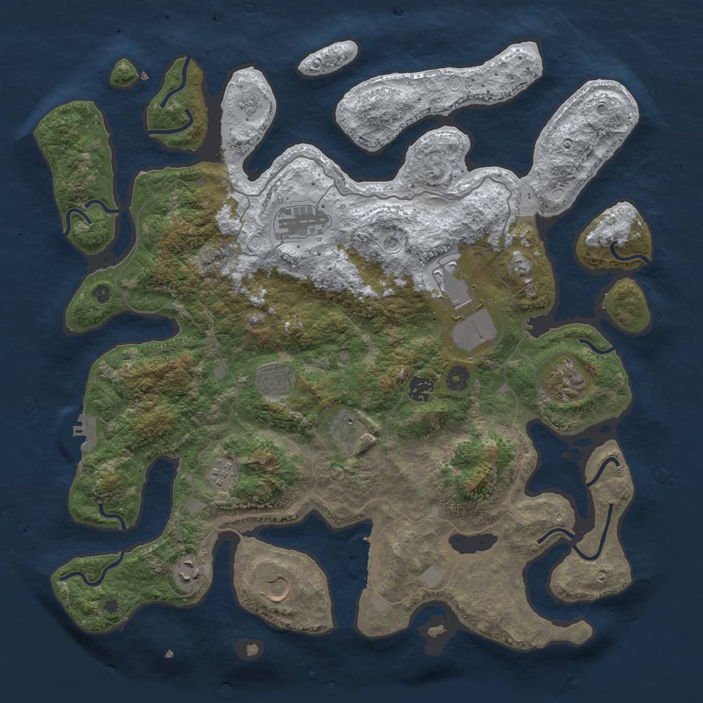 Rust Map: Procedural Map, Size: 4200, Seed: 24065422, 18 Monuments