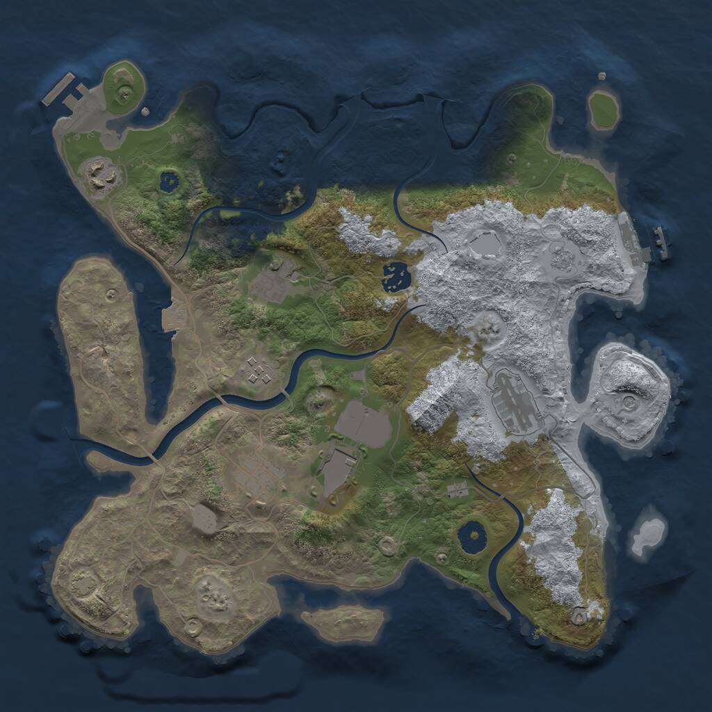Rust Map: Procedural Map, Size: 3500, Seed: 782000, 13 Monuments