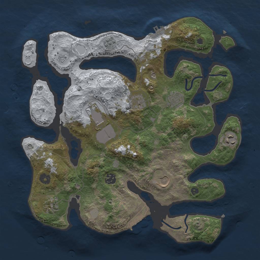 Rust Map: Procedural Map, Size: 3500, Seed: 5217489, 17 Monuments