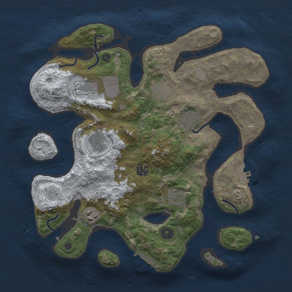 Rust Map: Procedural Map, Size: 3500, Seed: 4041410, 16 Monuments