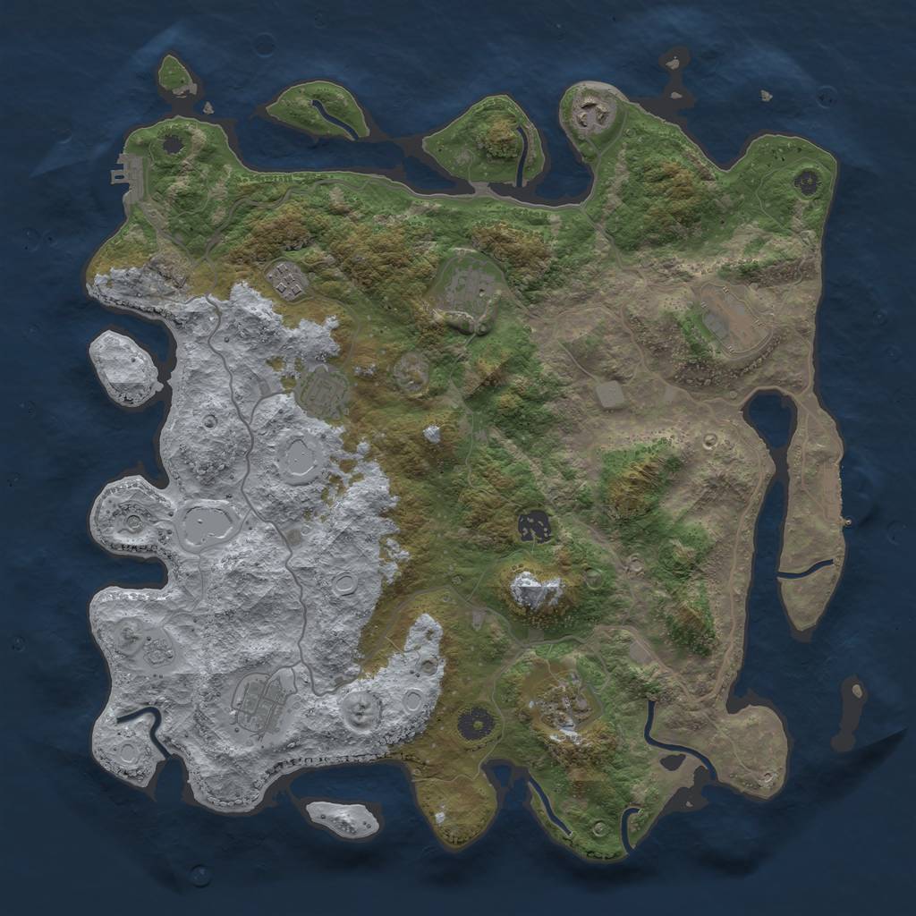 Rust Map: Procedural Map, Size: 4000, Seed: 588507, 15 Monuments