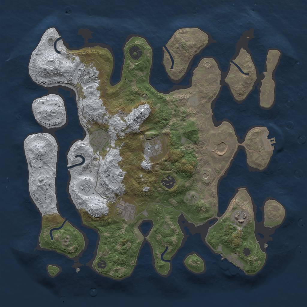 Rust Map: Procedural Map, Size: 3500, Seed: 4199300, 16 Monuments