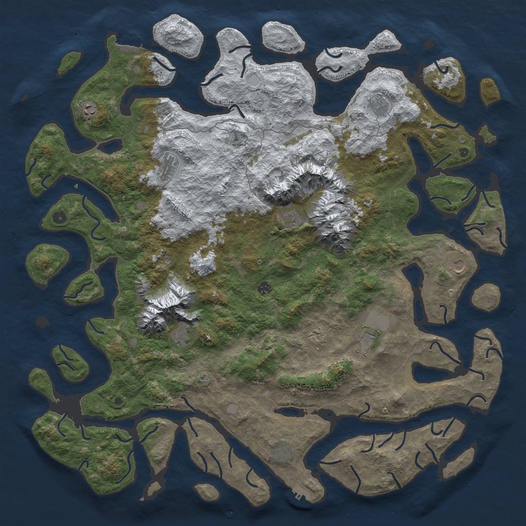 Rust Map: Procedural Map, Size: 6000, Seed: 27657674, 20 Monuments