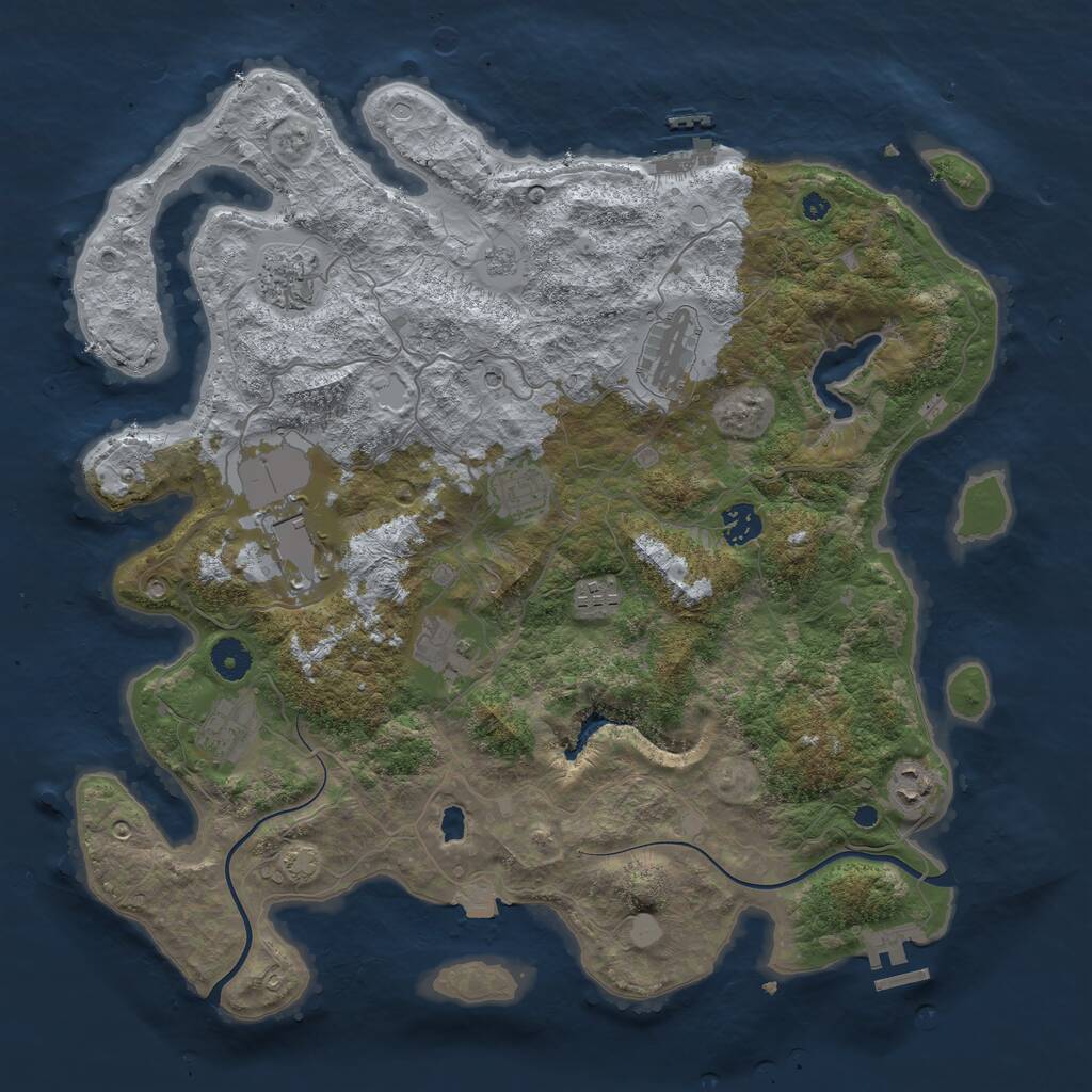 Rust Map: Procedural Map, Size: 4000, Seed: 203569, 15 Monuments