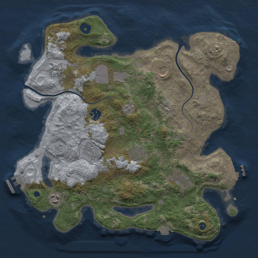 Rust Map: Procedural Map, Size: 3550, Seed: 203928, 15 Monuments