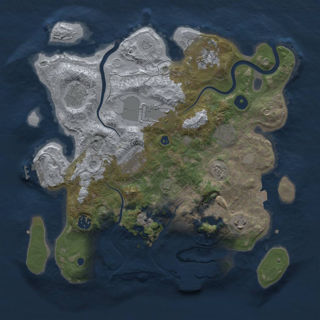 Rust Map: Procedural Map, Size: 3550, Seed: 405609, 15 Monuments