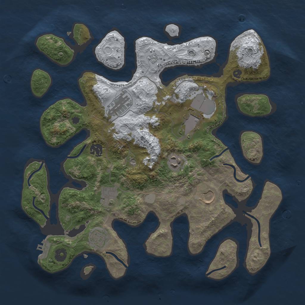 Rust Map: Procedural Map, Size: 3500, Seed: 186, 15 Monuments