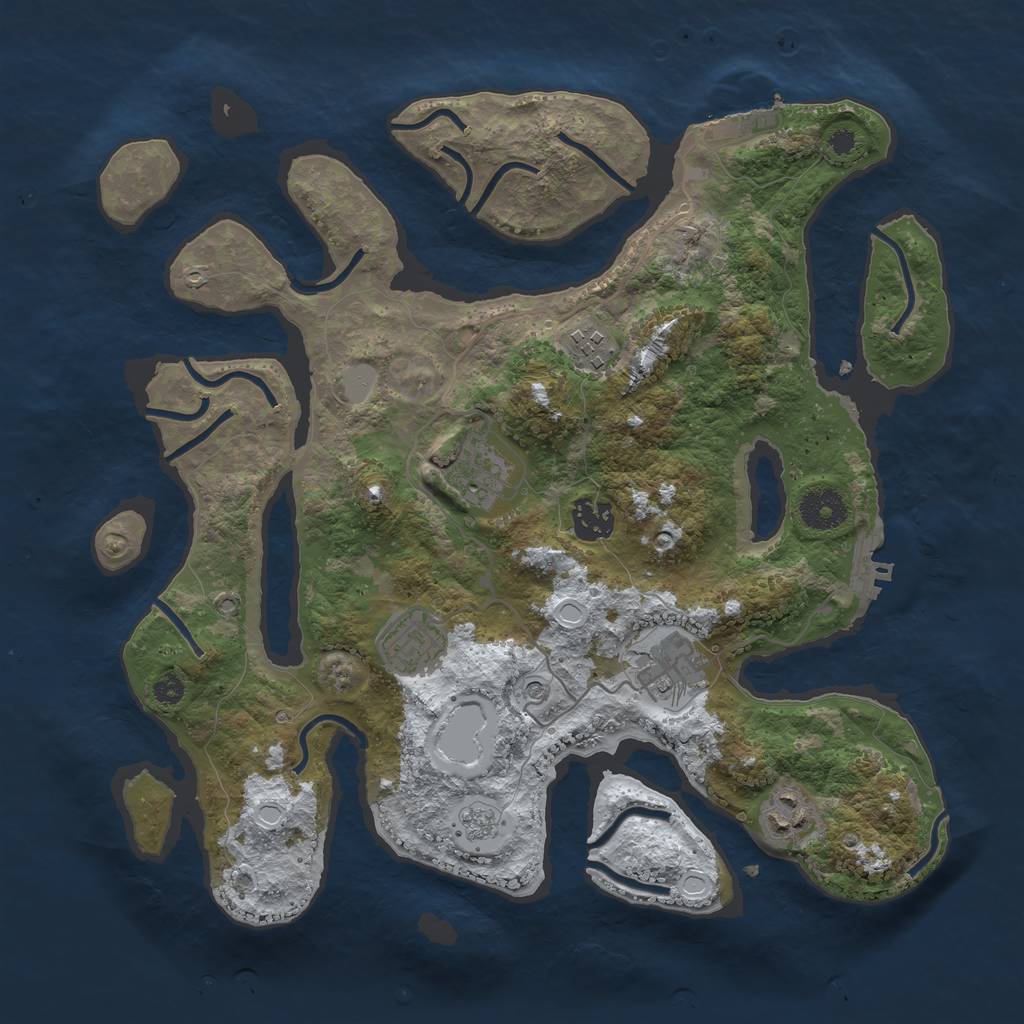 Rust Map: Procedural Map, Size: 3500, Seed: 4400672, 15 Monuments