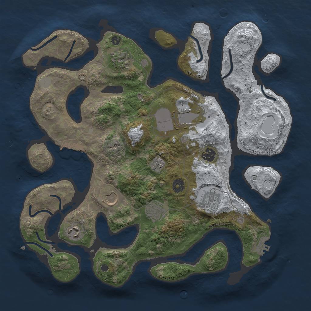 Rust Map: Procedural Map, Size: 3500, Seed: 6054124, 15 Monuments