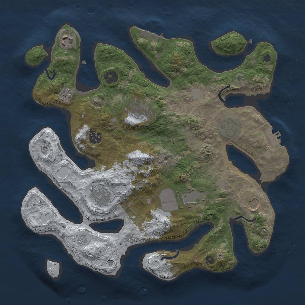 Rust Map: Procedural Map, Size: 3500, Seed: 1612123, 17 Monuments