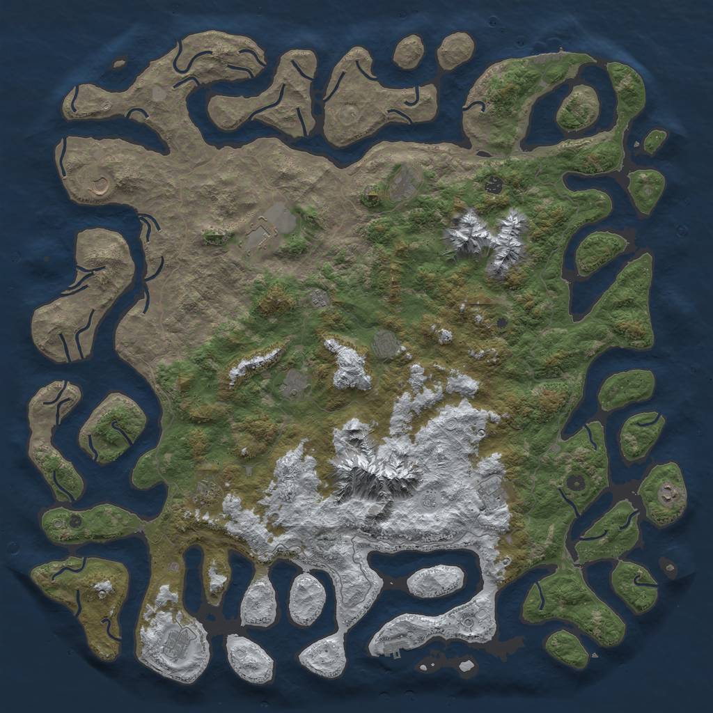 Rust Map: Procedural Map, Size: 6000, Seed: 16515, 20 Monuments
