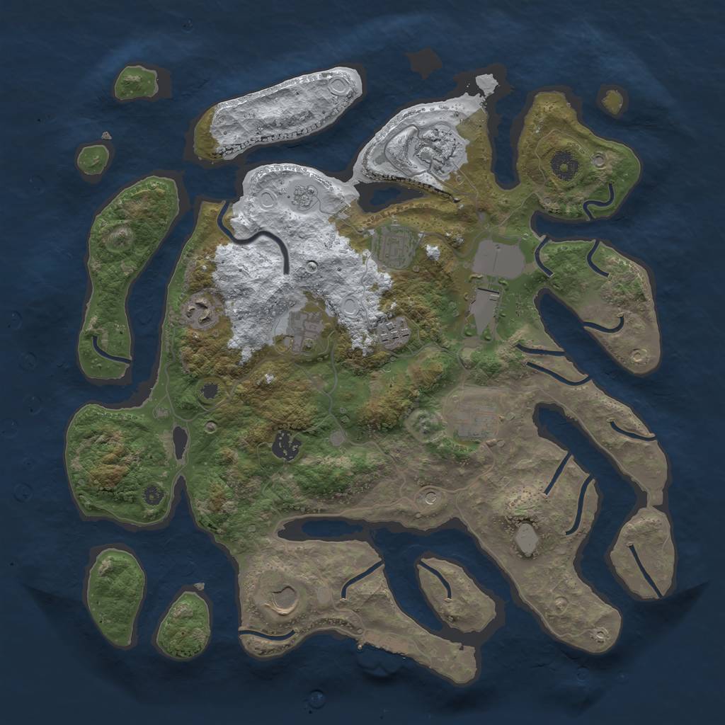 Rust Map: Procedural Map, Size: 3800, Seed: 4212847, 17 Monuments