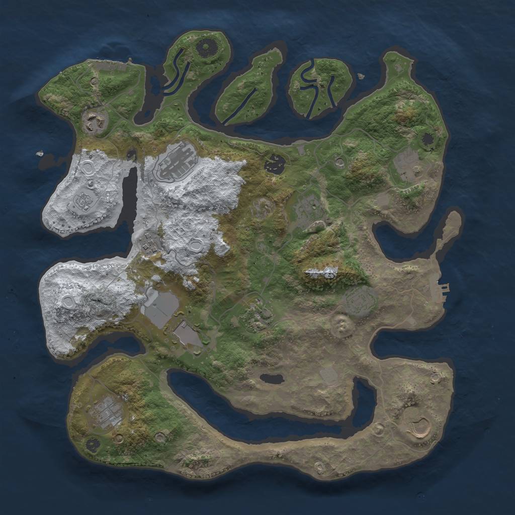 Rust Map: Procedural Map, Size: 3800, Seed: 3575873, 20 Monuments