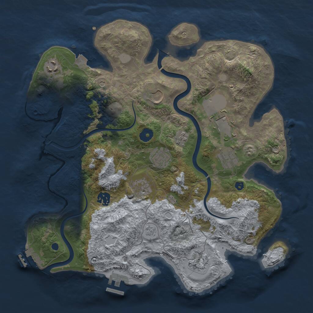 Rust Map: Procedural Map, Size: 3500, Seed: 1599504228, 15 Monuments