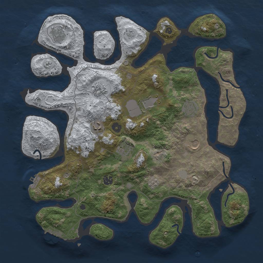 Rust Map: Procedural Map, Size: 4000, Seed: 13263602, 18 Monuments