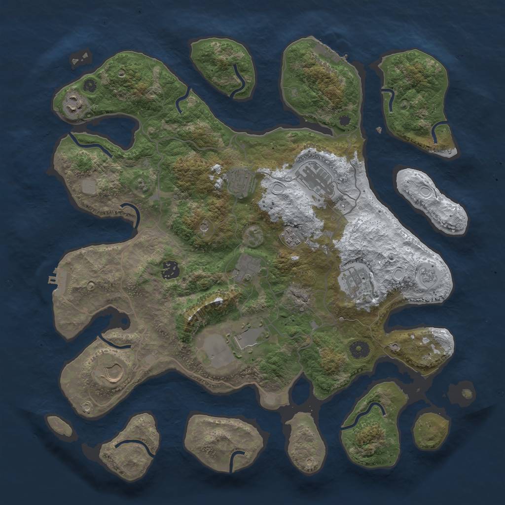 Rust Map: Procedural Map, Size: 4000, Seed: 177317, 18 Monuments