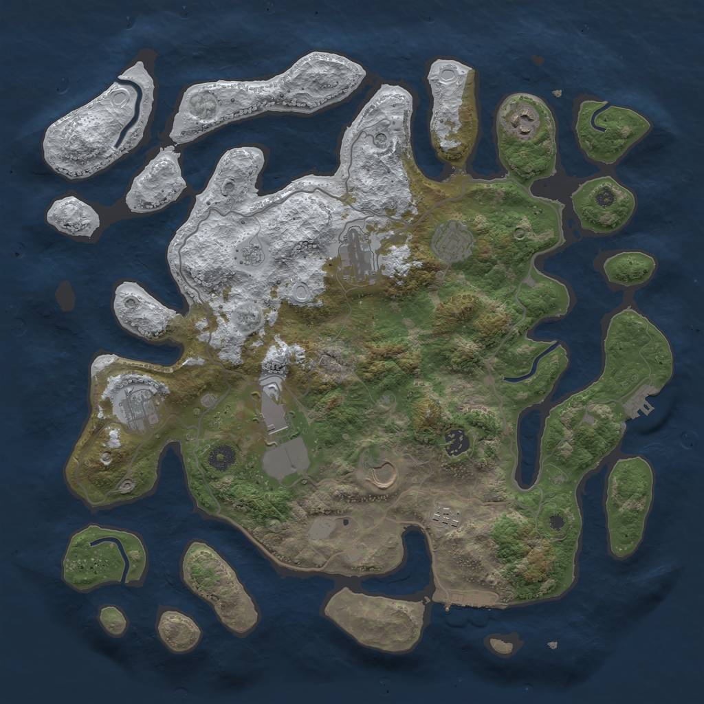 Rust Map: Procedural Map, Size: 4000, Seed: 512972, 17 Monuments